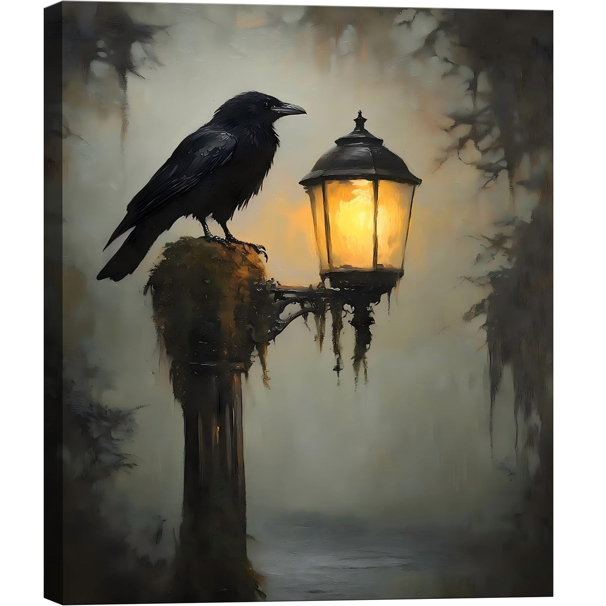 Framed Halloween Ghost Bathroom Canvas Wall Art 8x12 In, Funny Spooky Toilet Scene Canvas Prints Artwork, Dark Halloween Wall Decor Pictures for Office Home Decoration