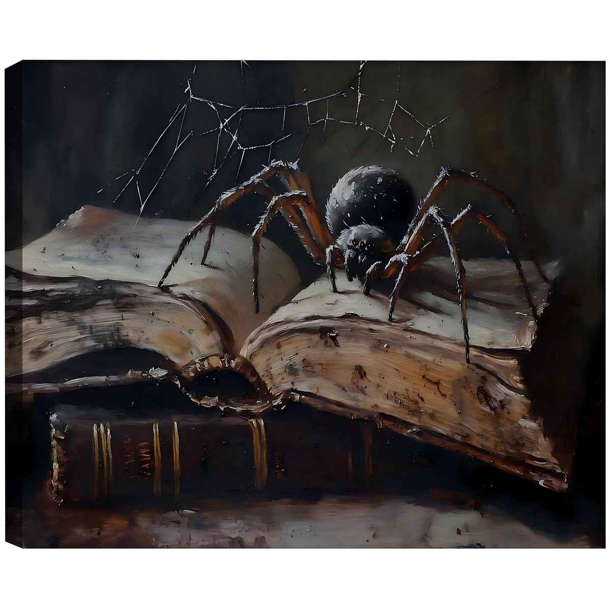 Framed Halloween Ghost Bathroom Canvas Wall Art 8x12 In, Funny Spooky Toilet Scene Canvas Prints Artwork, Dark Halloween Wall Decor Pictures for Office Home Decoration