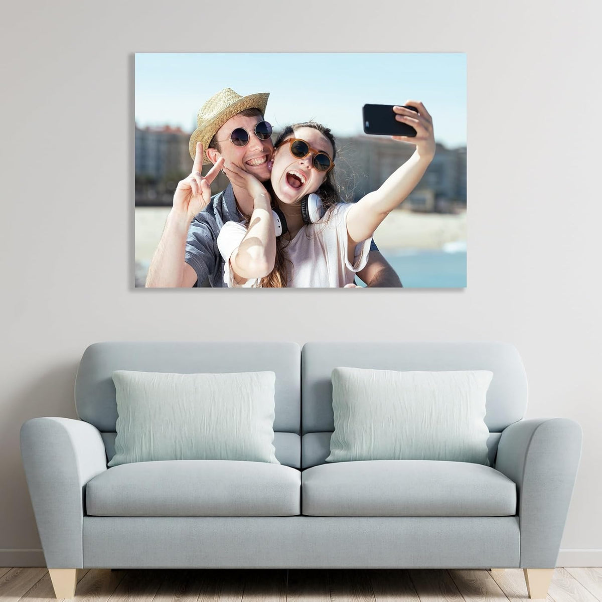 Custom Metal Photo Prints Customized photo gifts with Natural Bamboo Base