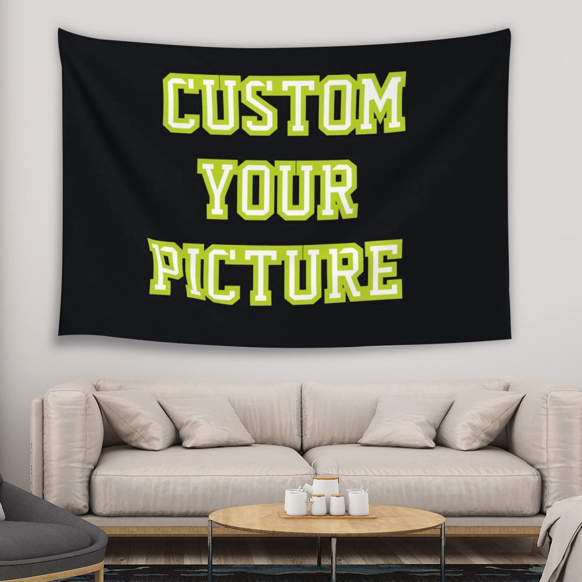 JINJUREN Custom Tapestry Upload Images Personalized Custom Tapestry Customized Backdrop Banner Print Any of Your Design Photo/Text/Logo Wall Hanging Art Decor for Wedding, Family, Festival ,Birthday