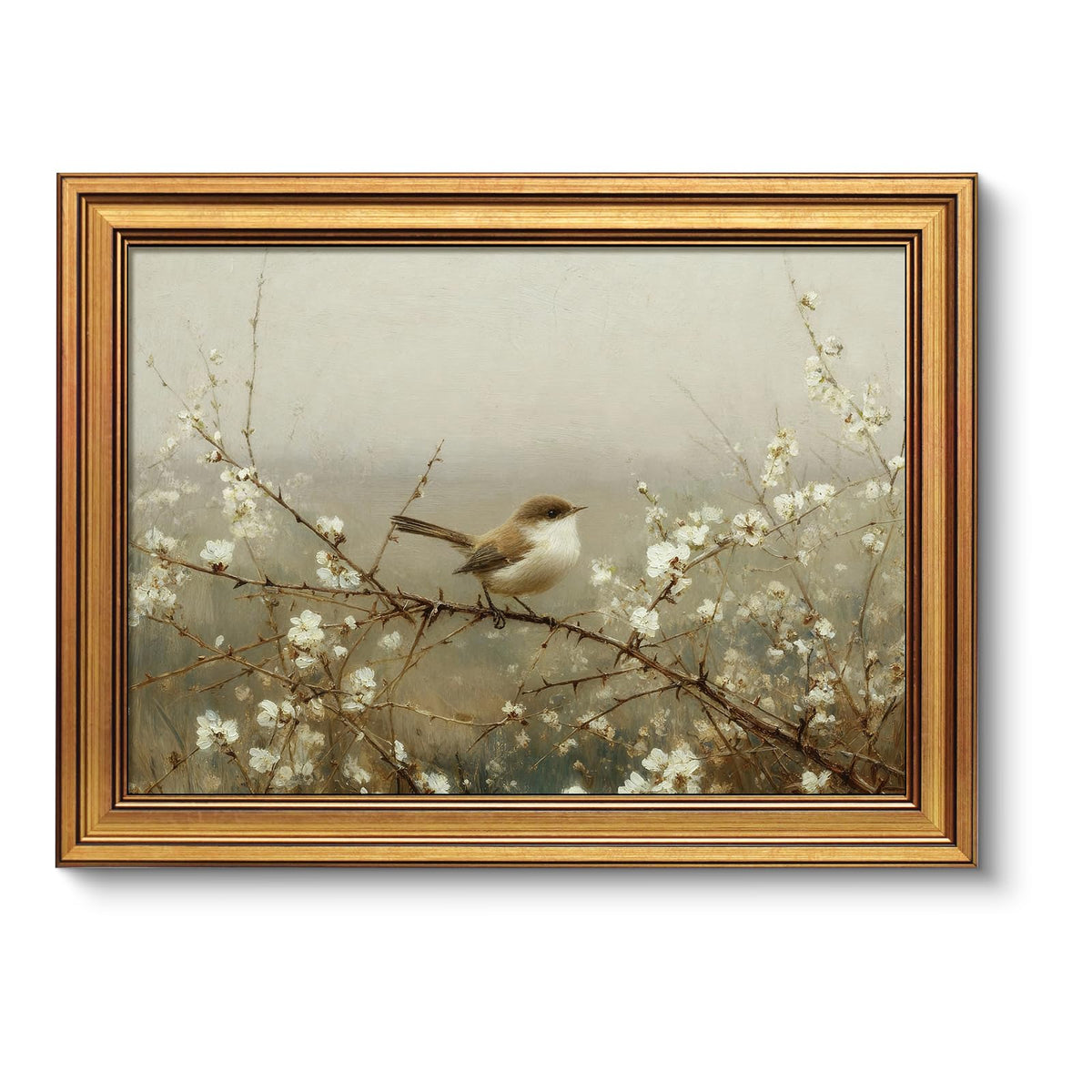 VIYYIEA Vintage Gold Framed Wall Art – Hummingbird Sketch Prints, 8x10 IN