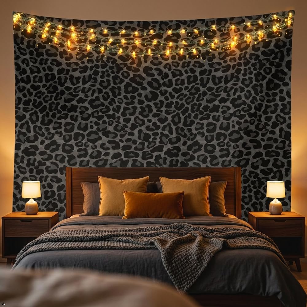 Erosebridal African Cheetah Tapestry For Bedroom Aesthetic,Leopard Print Tapestry 59x82,Grey Animal Skin Wall Hanging,Wildlife Wall Tapestries