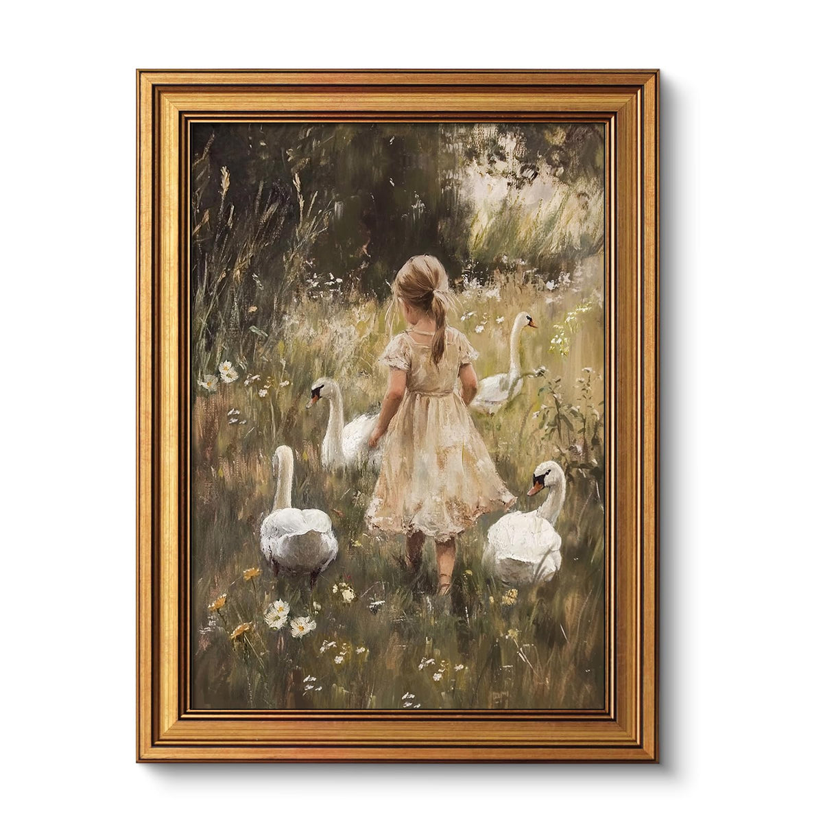 VIYYIEA Vintage Gold Framed Wall Art – Hummingbird Sketch Prints, 8x10 IN