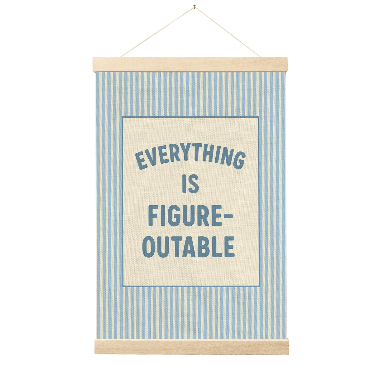 FGFK Everything Is Figureoutable Positive Affirmations Wall Art Poster Hanger Frame, Retro Pink and Green Inspirational Canvas Prints Framed Wall Decor for Office Classroom Home Bedroom, 12x16 Inch
