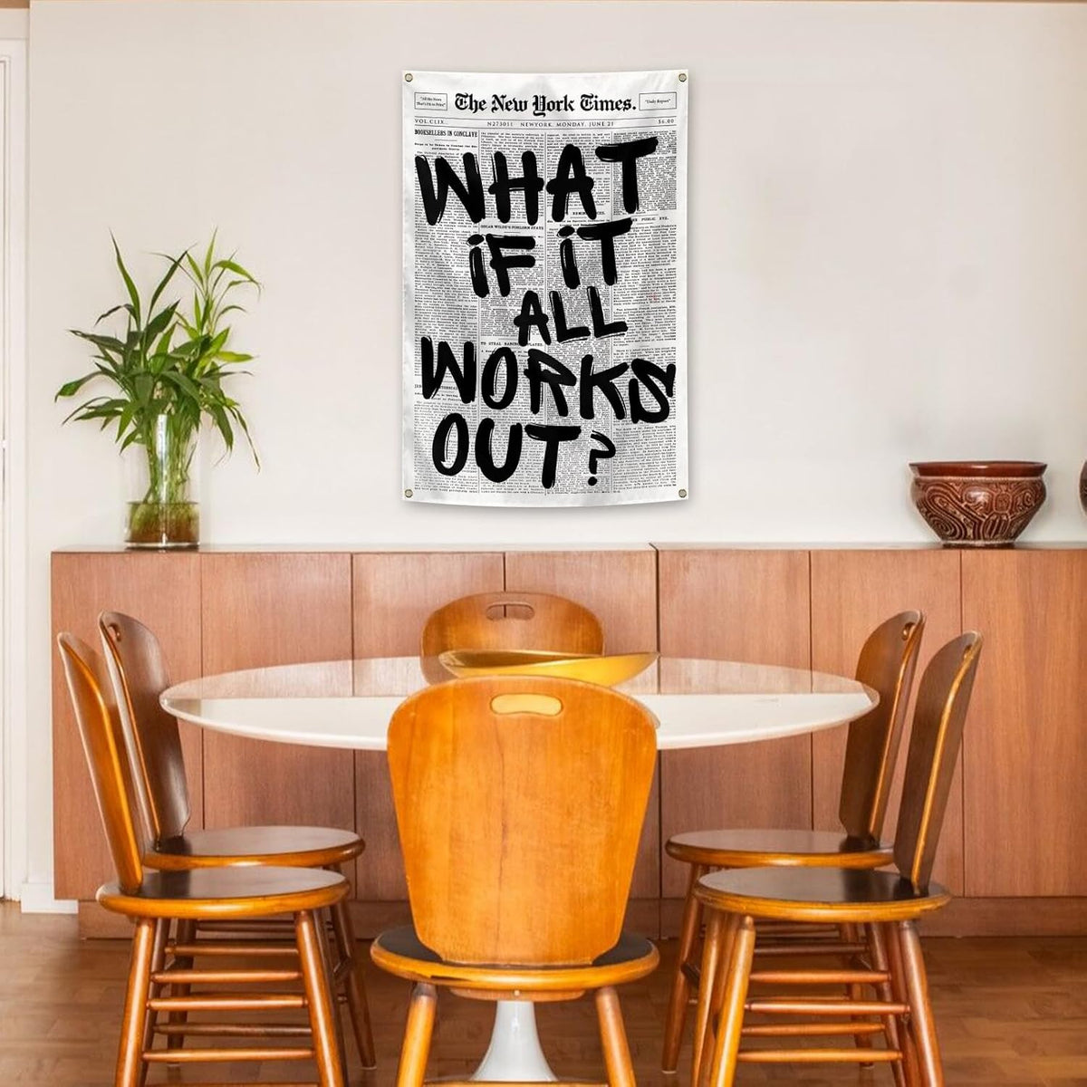 verrlia Retro Art What If It All Works Out Inspirational Tapestry 2x3 Feet Motivational Tapestry for Bedroom College Dorm Dorm Office Wall Decor