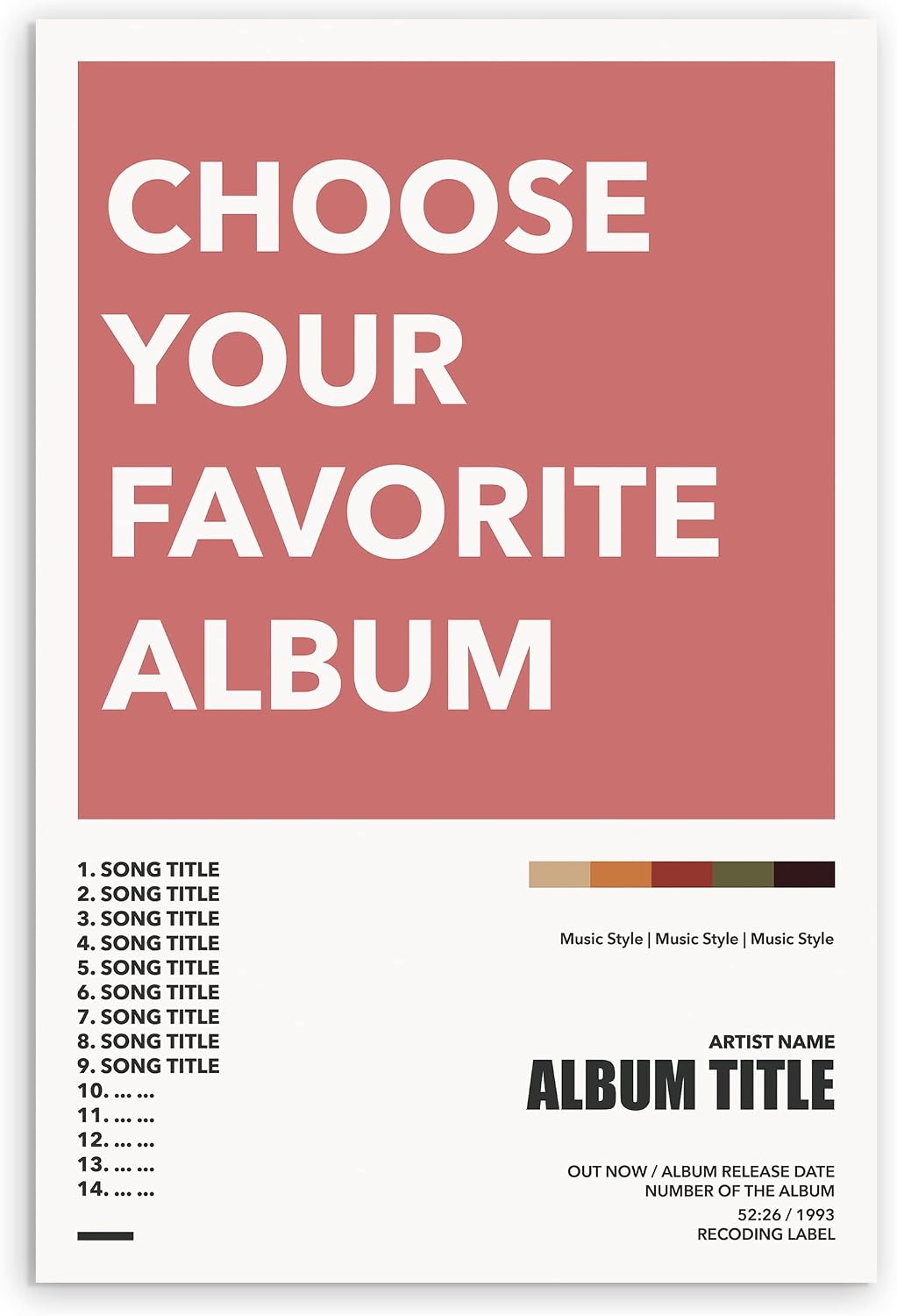 Aozomo Custom Album Cover Poster - Personalized Wall Art Print for Home Decor, Unique Gift Idea for Family & Friends, Customizable Music Album Artwork