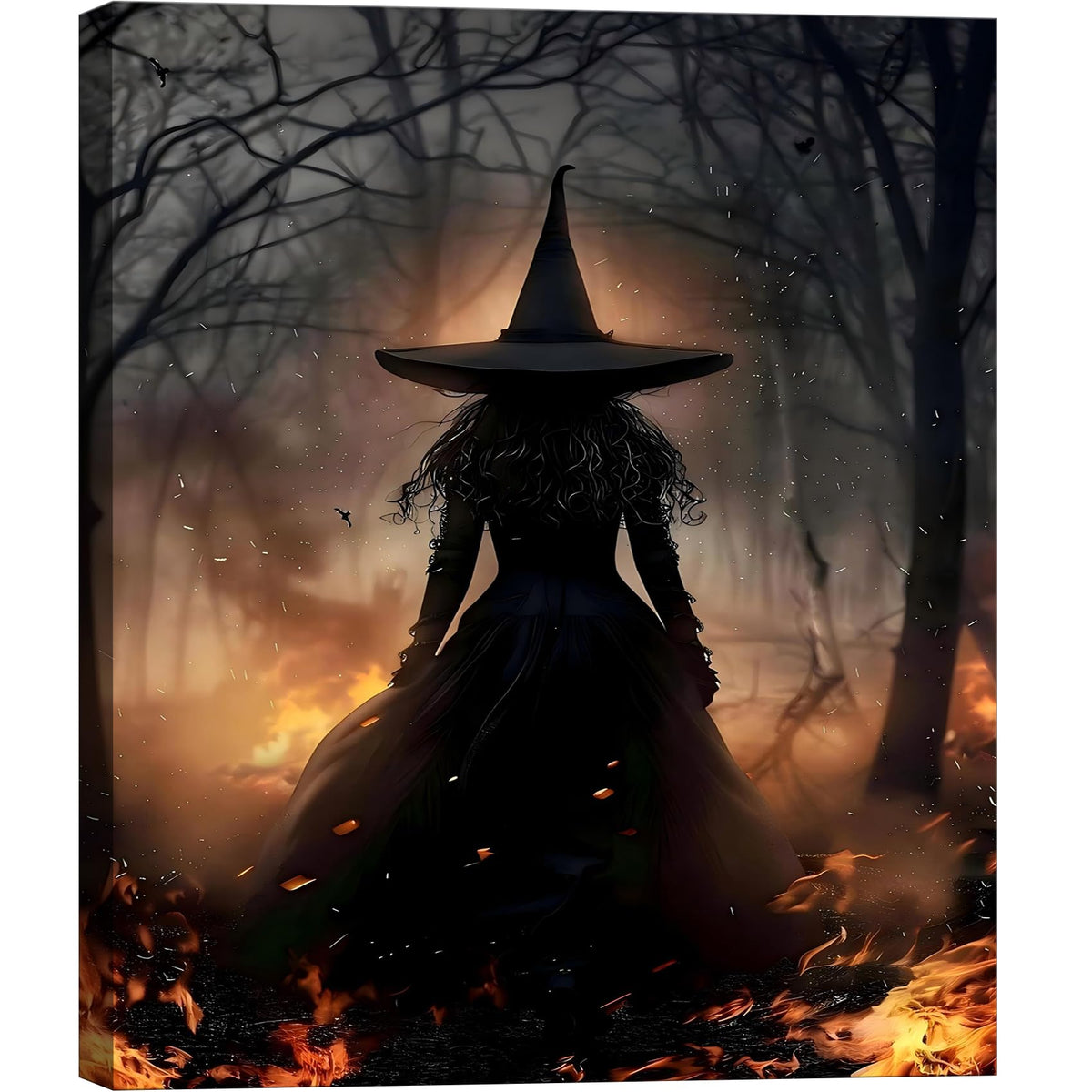 Framed Halloween Ghost Bathroom Canvas Wall Art 8x12 In, Funny Spooky Toilet Scene Canvas Prints Artwork, Dark Halloween Wall Decor Pictures for Office Home Decoration