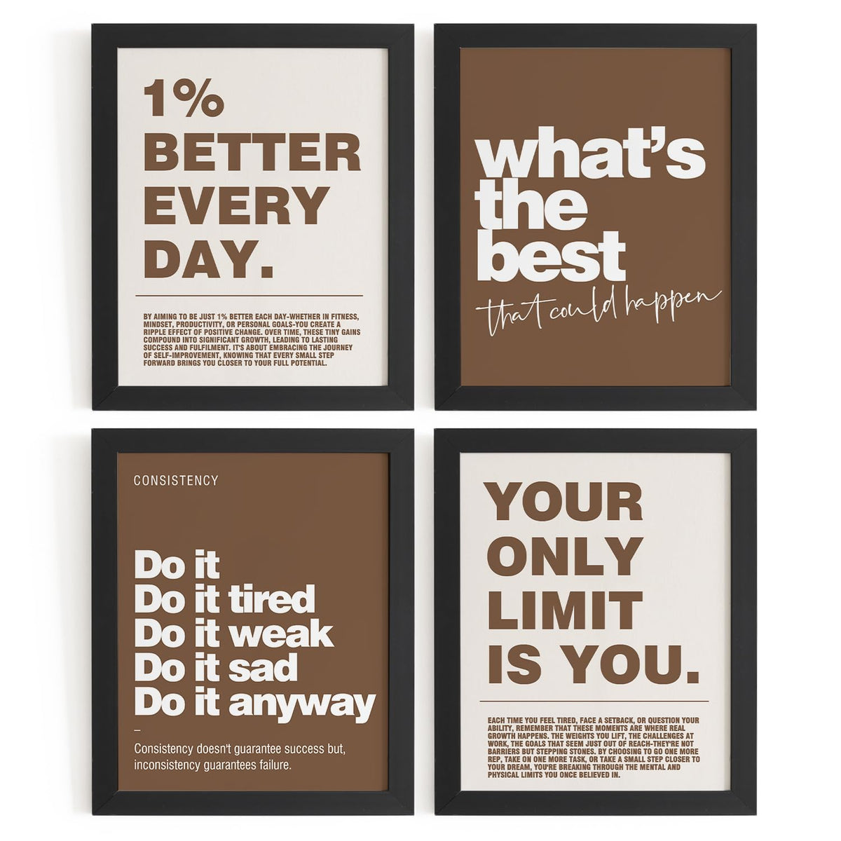 DSHFG Motivational Inspirational Office Wall Art Decor Prints Set of 4