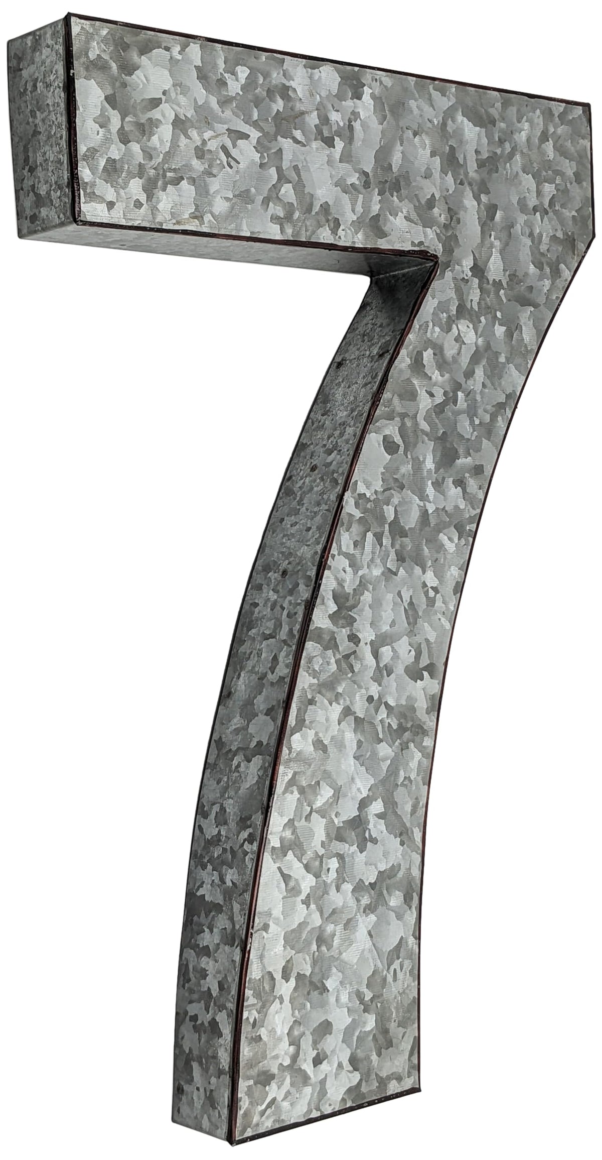 SciencePurchase 20" Metal Letter C Wall Decor, Silver with Rusted Edges, Galvanized Wall Mountable Decoration for Country, Mid-Century, or Farmhouse Themed Room or Event