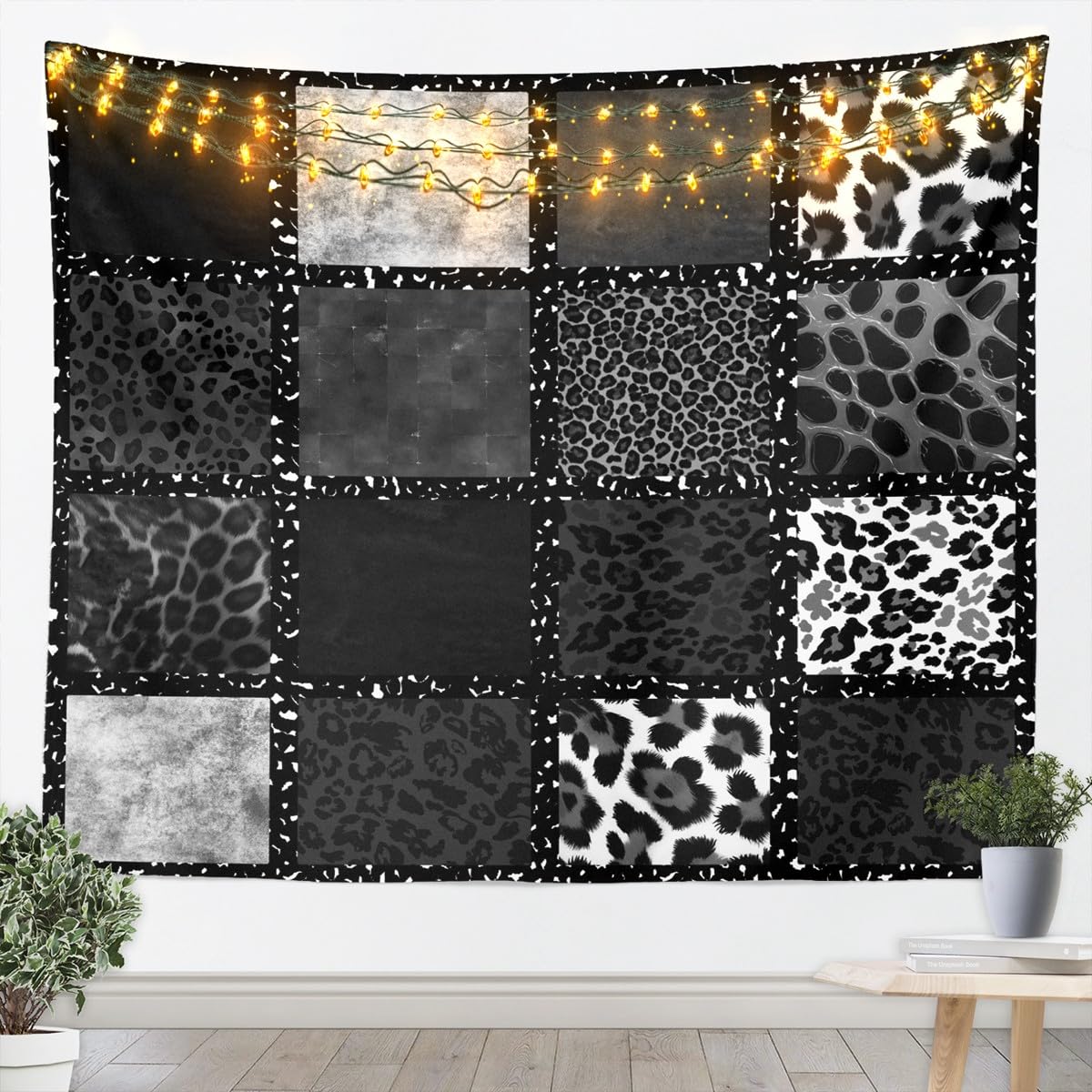 Erosebridal African Cheetah Tapestry For Bedroom Aesthetic,Leopard Print Tapestry 59x82,Grey Animal Skin Wall Hanging,Wildlife Wall Tapestries