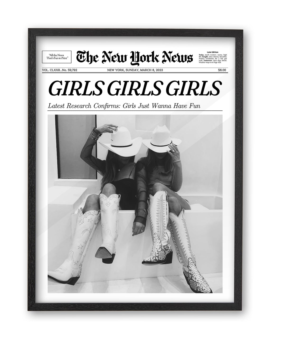 iHery 12x16in Audrey Hepburn Better Late Than Ugly Framed Bathroom Art