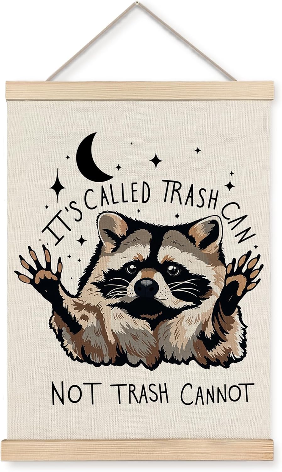 Foritho Funny Motivational Raccoon Poster Wall Art Framed, Gifts for Raccoon Lovers, It's Called Trash Can Inspirational Trash Panda Canvas Prints Wall Decor for Home Kitchen Office, 12x16 Inch