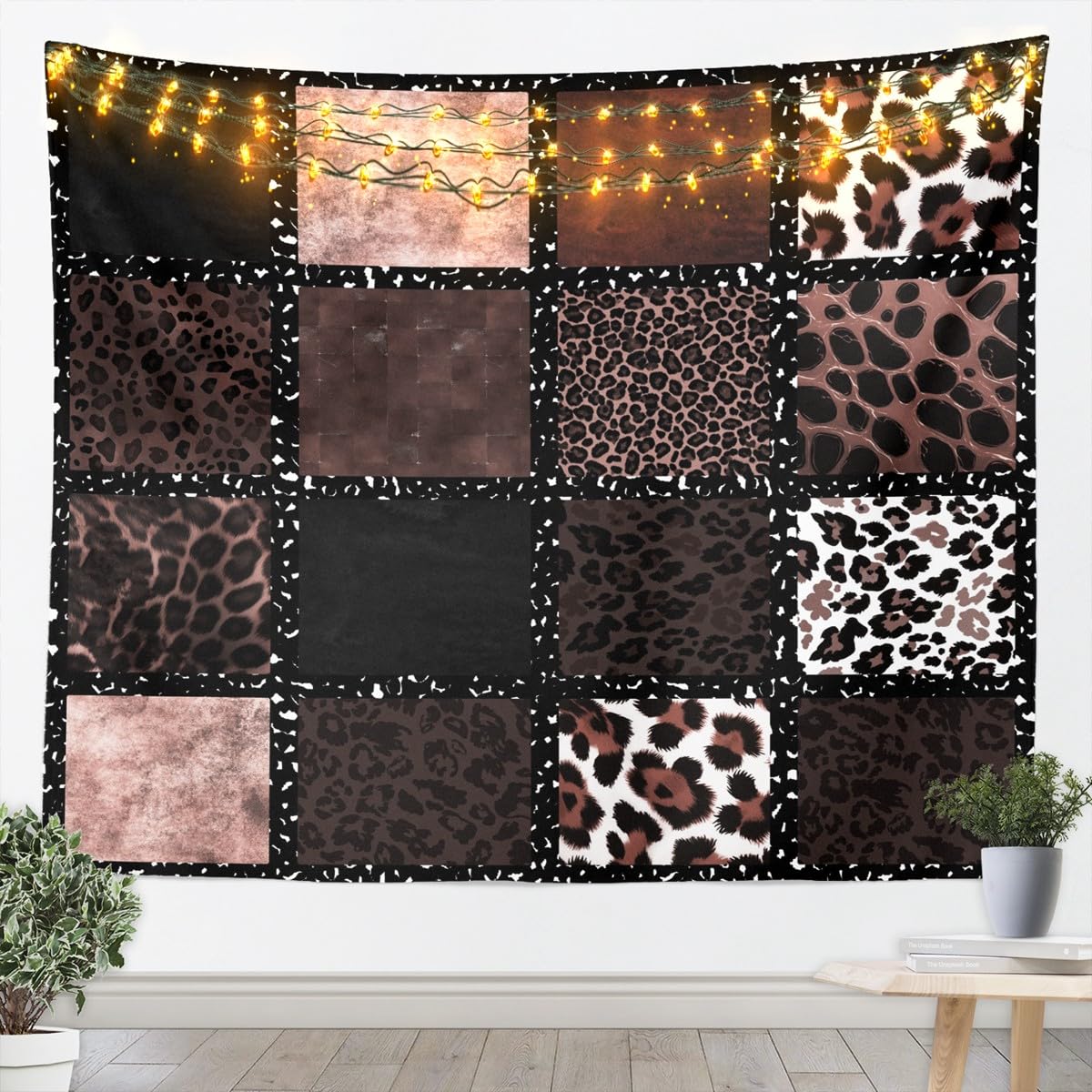 Erosebridal African Cheetah Tapestry For Bedroom Aesthetic,Leopard Print Tapestry 59x82,Grey Animal Skin Wall Hanging,Wildlife Wall Tapestries
