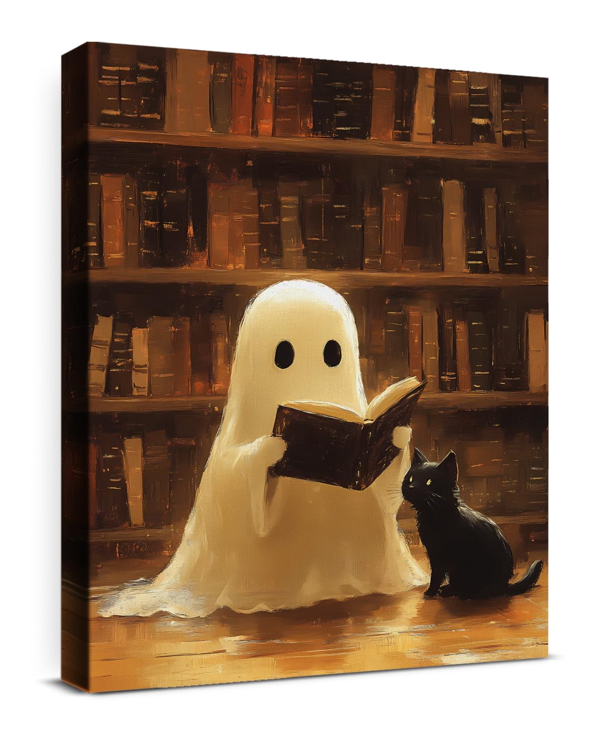 Funny Ghost Halloween Bathroom Wall Art Gothic Canvas Print Poster Framed