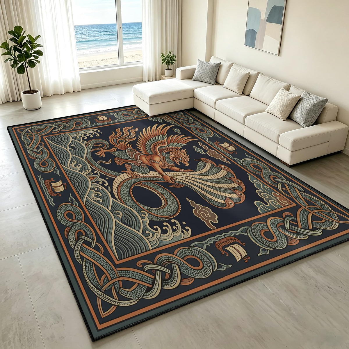Indian Elephant Area Rug 3x5 Red Vintage Boho Tapestry Style Carpet