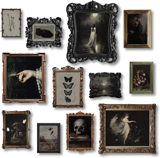 Dark Academia Wall Art Unframed, 12pcs Gothic Prints for Wall Decor