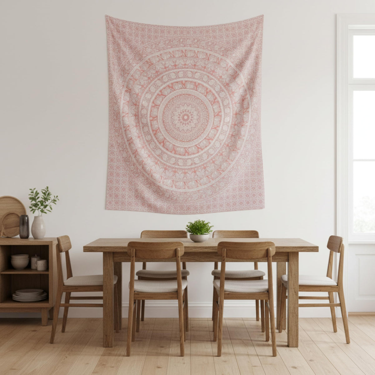Craft Trade Cotton Mandala Tapestry, Indian Wall Hanging Decor, 50x60 In