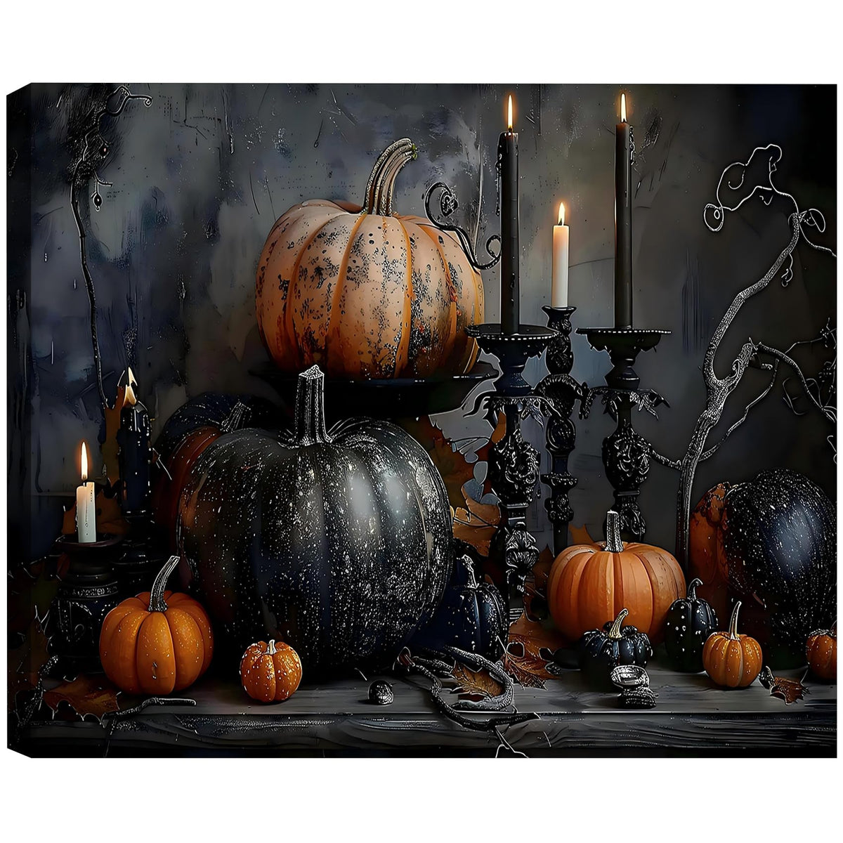 Framed Halloween Ghost Bathroom Canvas Wall Art 8x12 In, Funny Spooky Toilet Scene Canvas Prints Artwork, Dark Halloween Wall Decor Pictures for Office Home Decoration
