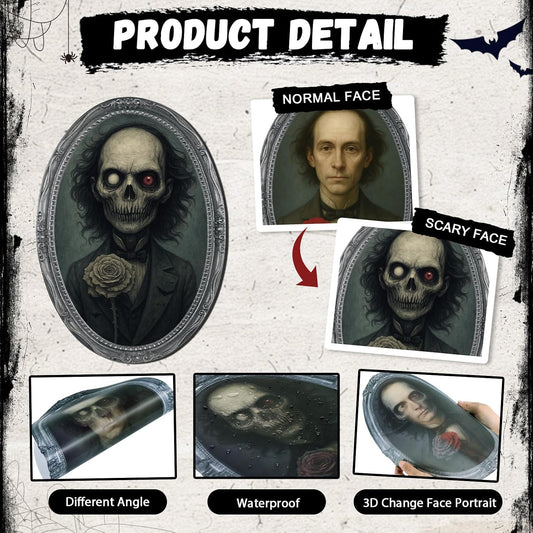 Halloween Decorations Indoor Scary, 3D Changing Face Moving Portraits 6Pack