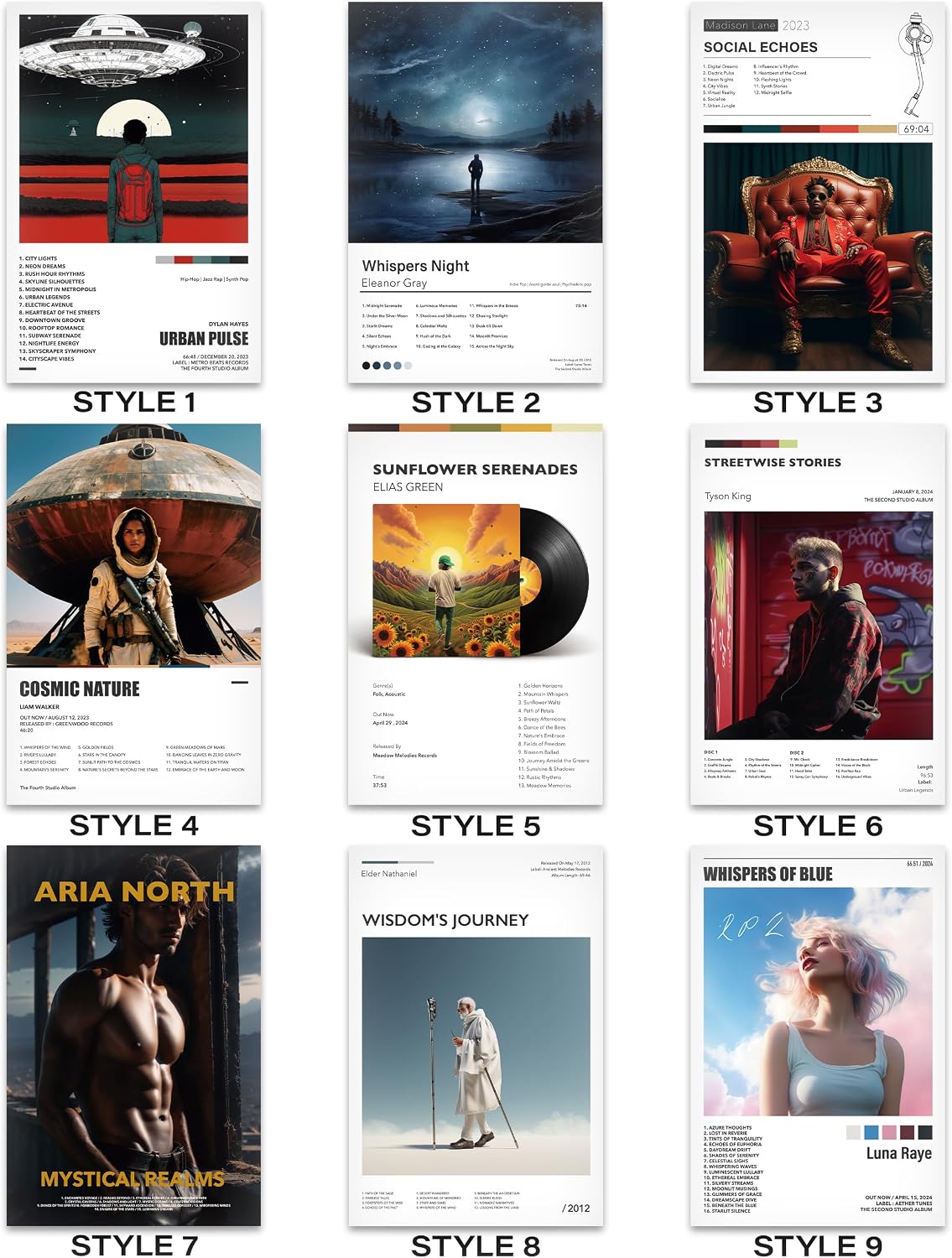 Aozomo Custom Album Cover Poster - Personalized Wall Art Print for Home Decor, Unique Gift Idea for Family & Friends, Customizable Music Album Artwork