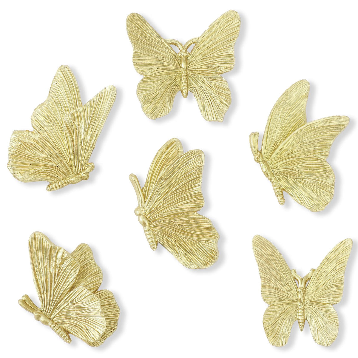 Yerliker 6 Pcs Antique Gold 3D Butterfly Wall Decor, Resin