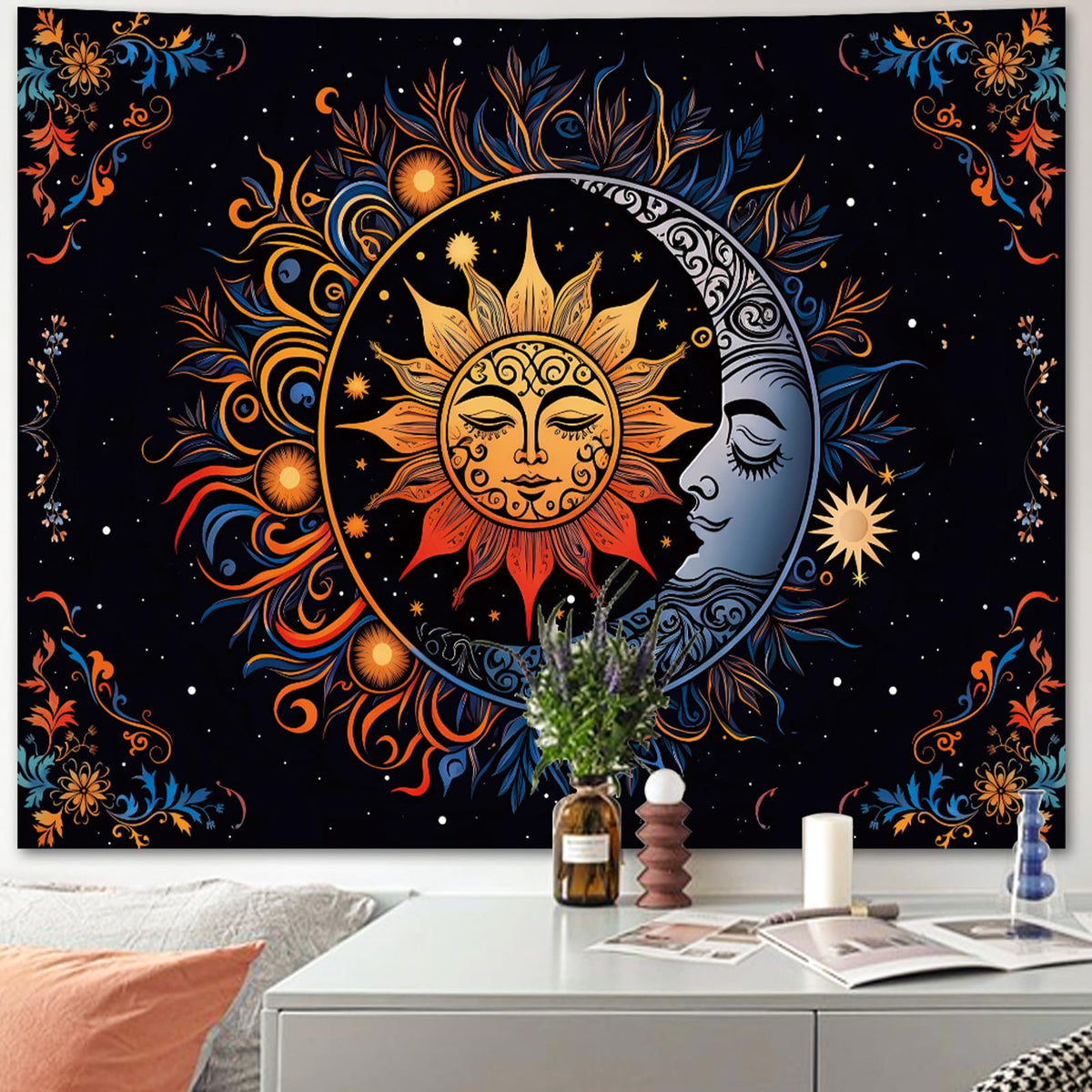 Apdidl Boho Hippie Wall Tapestry for Bedroom, Mandala Indian Tapestries