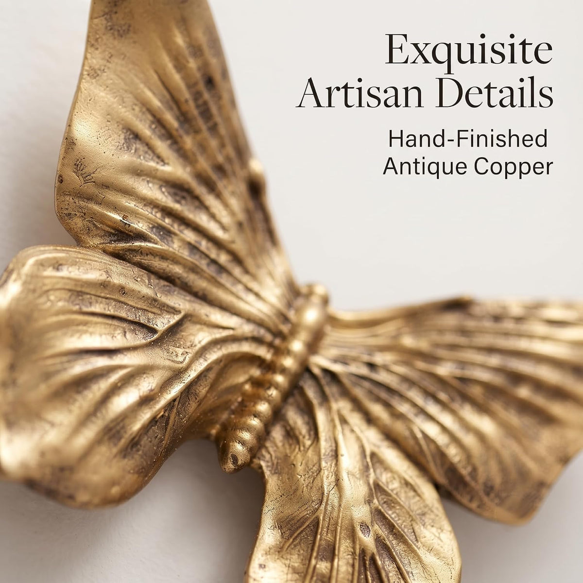 guiyal 3D Butterfly Wall Decor, Antique Copper Resin Butterfly Sculptures