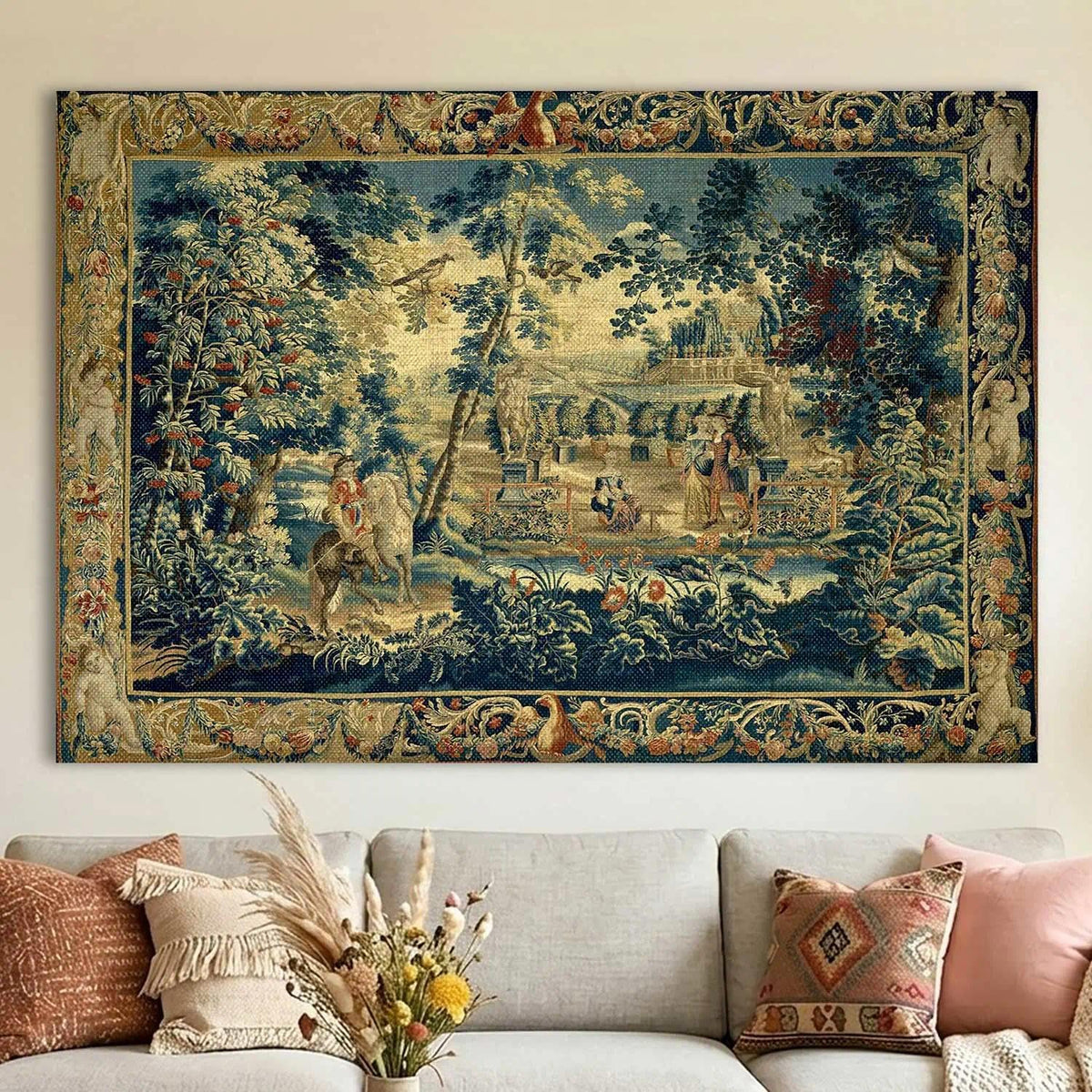 LATETOMT Medieval Knight Tapestry, Antique European Wall Decor 78.7x56in