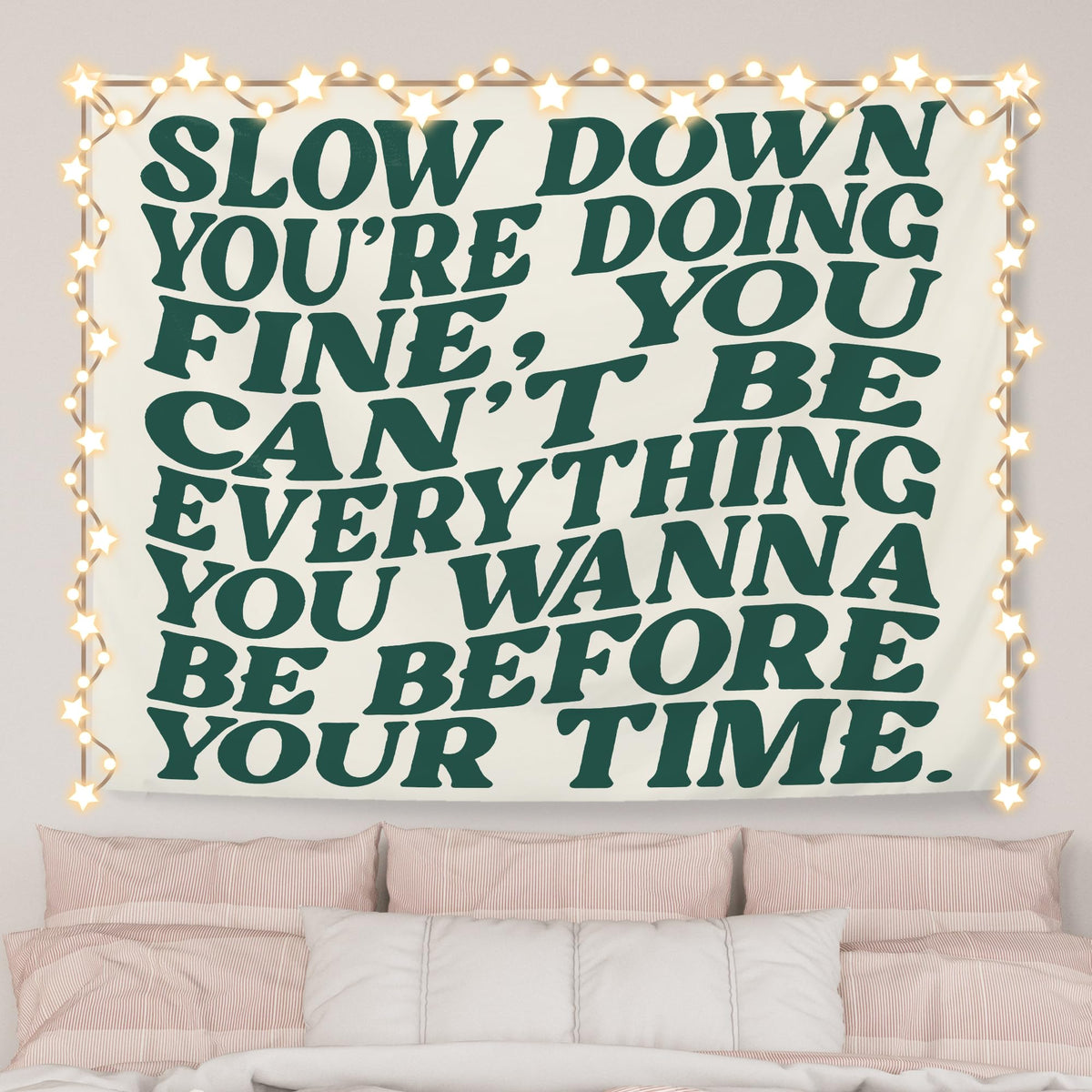 AQYIP What's the Best That Could Happen Inspirational Tapestry, Motivational Tapestry Decorative, Trendy Blue Positive Quote Wall Tapestries Blanket Decor for Home Office, 50x60 Inch