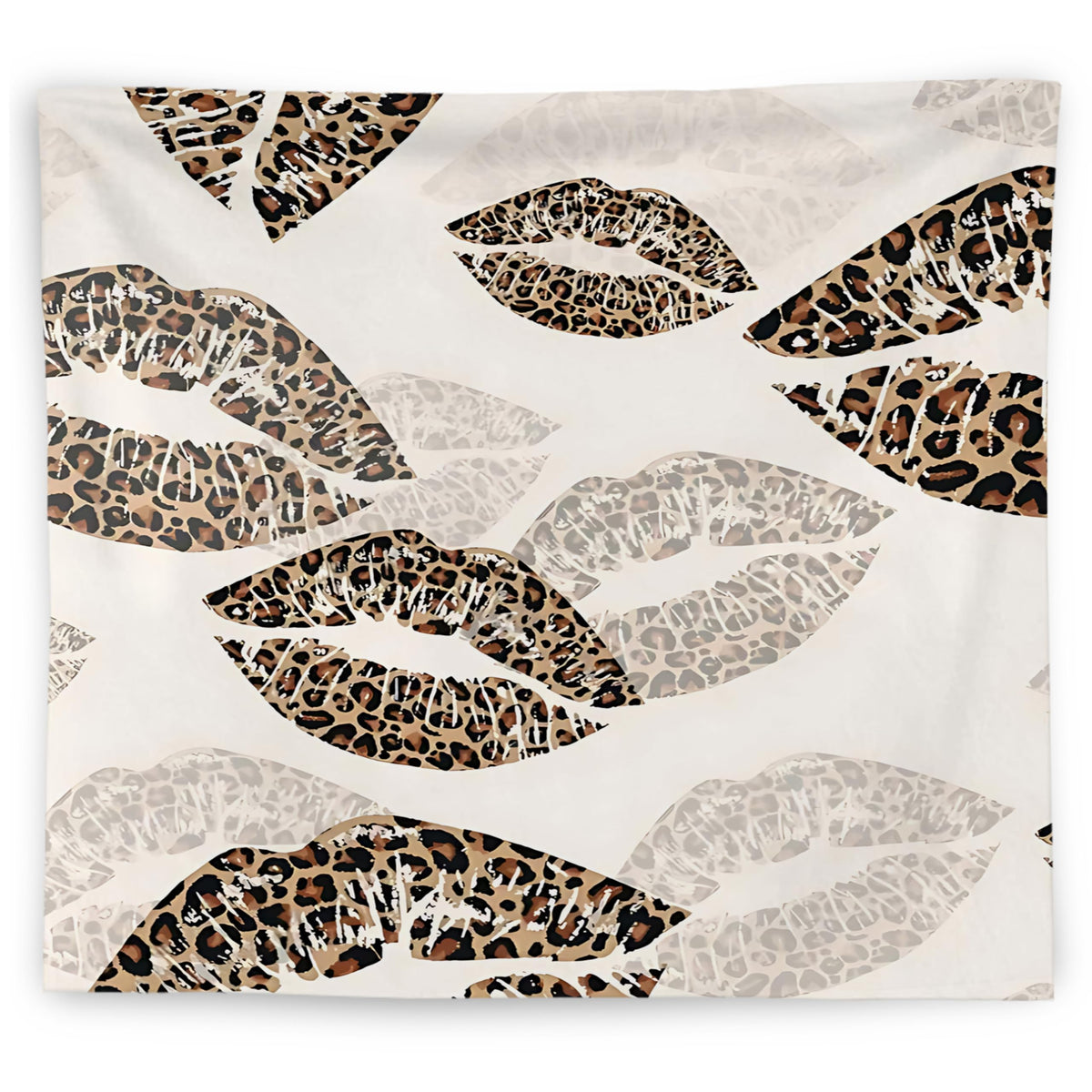 WNAGT Trendy Black and White Kiss Lips Tapestry Wall Hanging, Funky Makeup Wall Decor, Fashion Aesthetic Wall Blanket Decor for Girls Room College Dorm Makeup Room Beauty Room, 50x60 Inch