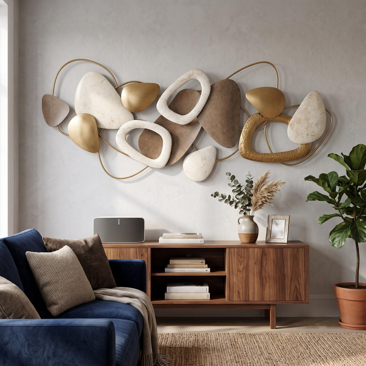 Tevqemi Large 3D Metal Wall Decor, Nature-Inspired Design