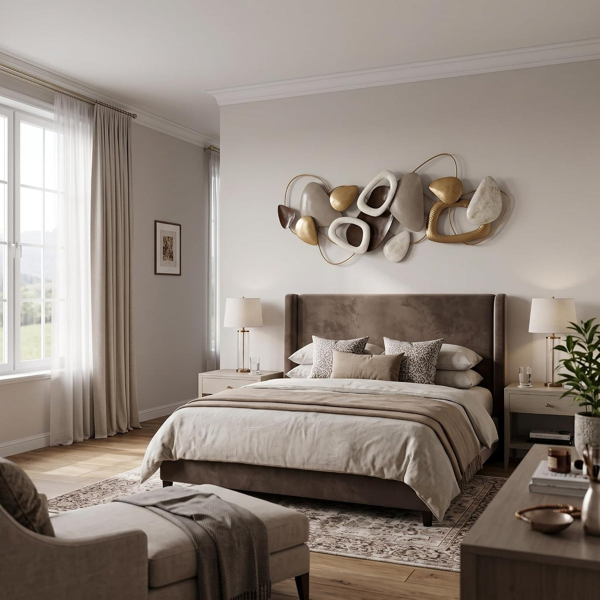 Tevqemi Large 3D Metal Wall Decor, Nature-Inspired Design