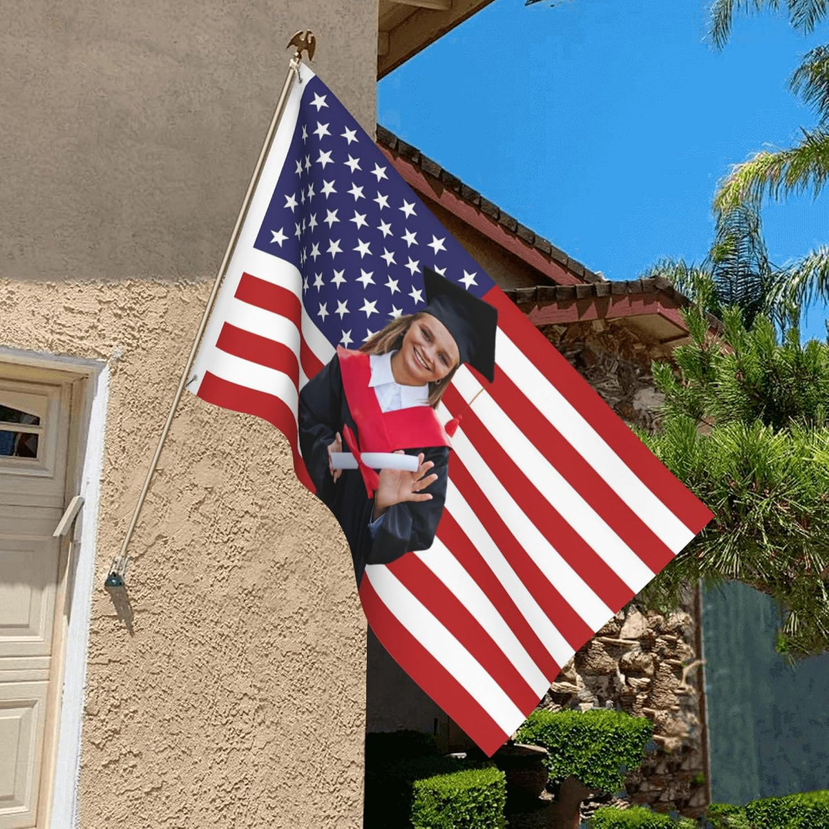 Custom Flag with Picture, Personalized Funny Flags Print Your Own Text/Photo/Logo Customized Flag Tapestry for Bedroom Dorm Room Decor Garden, 2x3 3x5 4x6 5x8 Ft