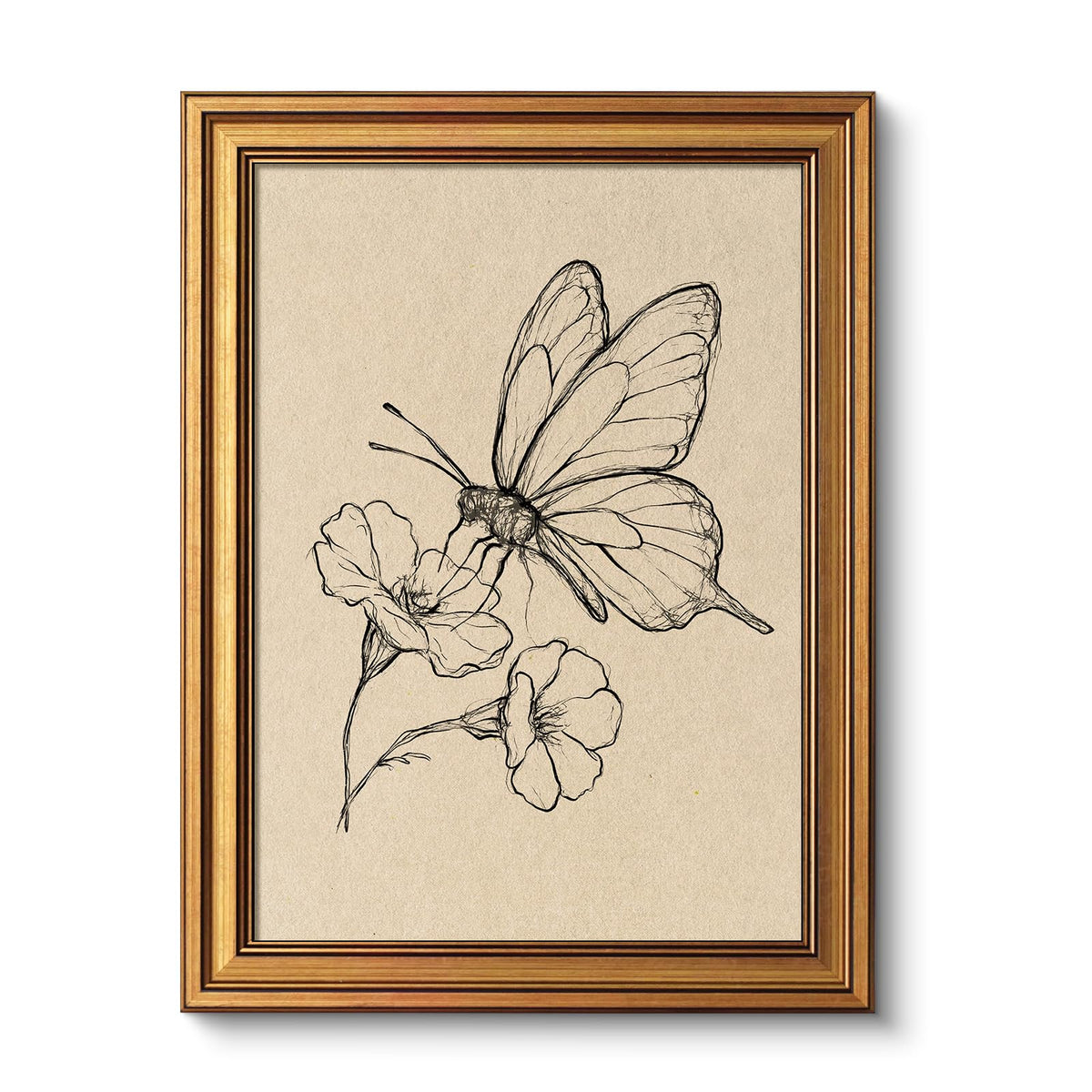 VIYYIEA Vintage Gold Framed Wall Art – Hummingbird Sketch Prints, 8x10 IN