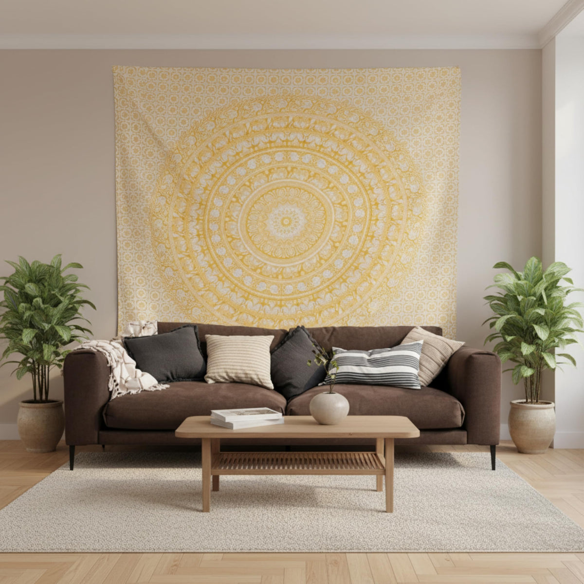 Craft Trade Cotton Mandala Tapestry, Indian Wall Hanging Decor, 50x60 In