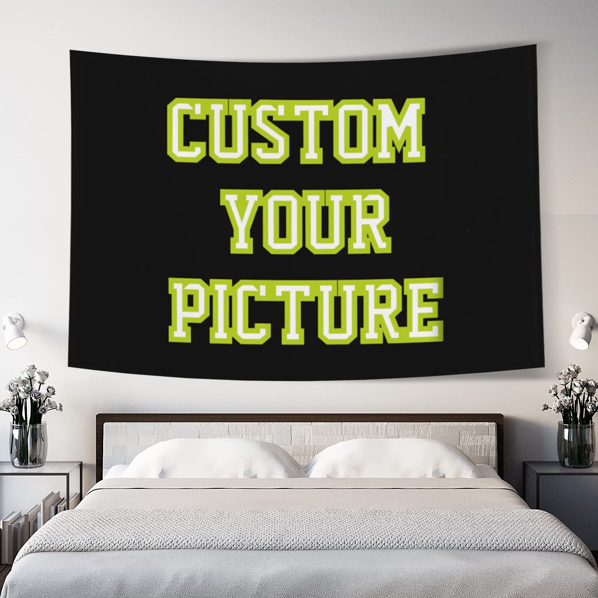 JINJUREN Custom Tapestry Upload Images Personalized Custom Tapestry Customized Backdrop Banner Print Any of Your Design Photo/Text/Logo Wall Hanging Art Decor for Wedding, Family, Festival ,Birthday