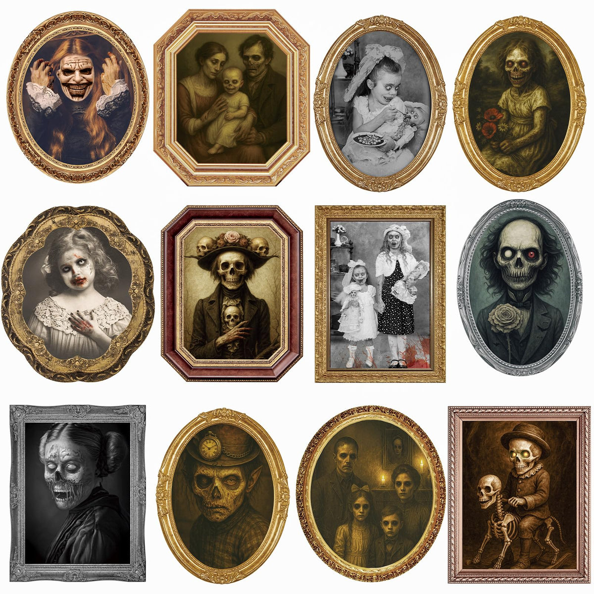 Halloween Decorations Indoor Scary, 3D Changing Face Moving Portraits 6Pack