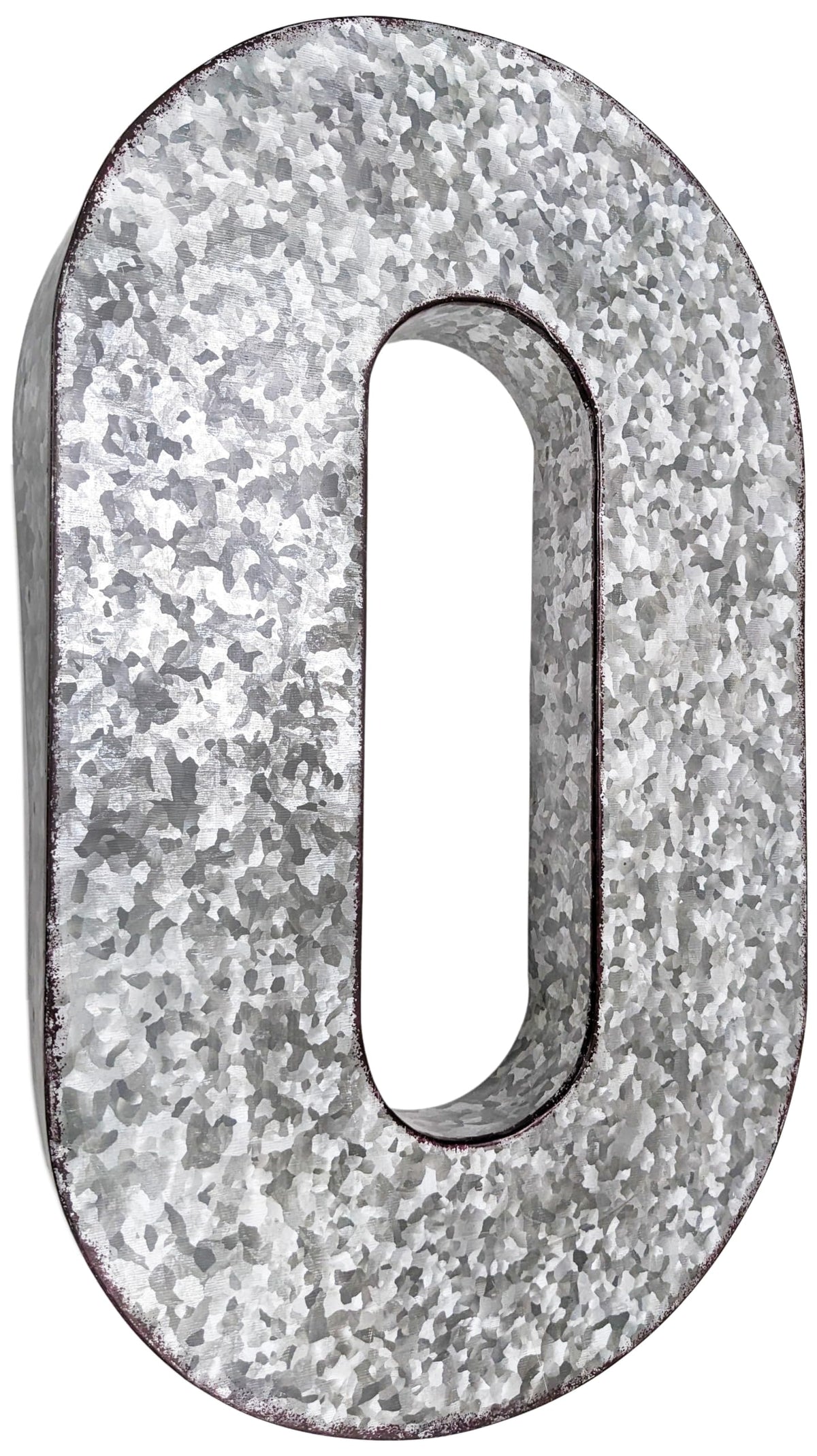 SciencePurchase 20" Metal Letter C Wall Decor, Silver with Rusted Edges, Galvanized Wall Mountable Decoration for Country, Mid-Century, or Farmhouse Themed Room or Event