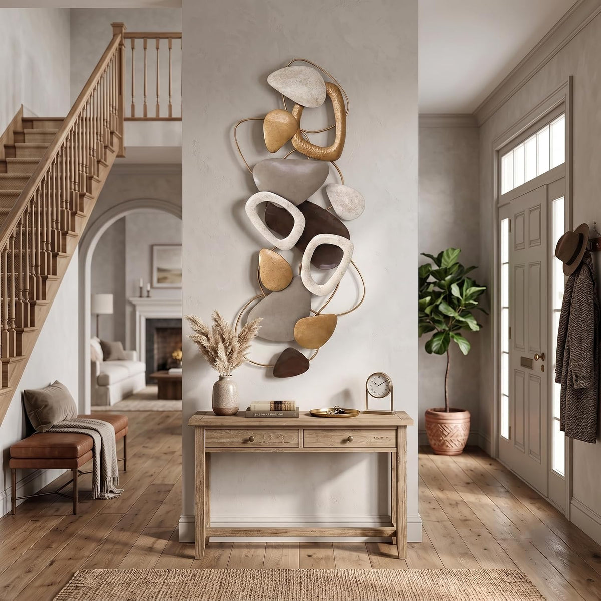 Tevqemi Large 3D Metal Wall Decor, Nature-Inspired Design