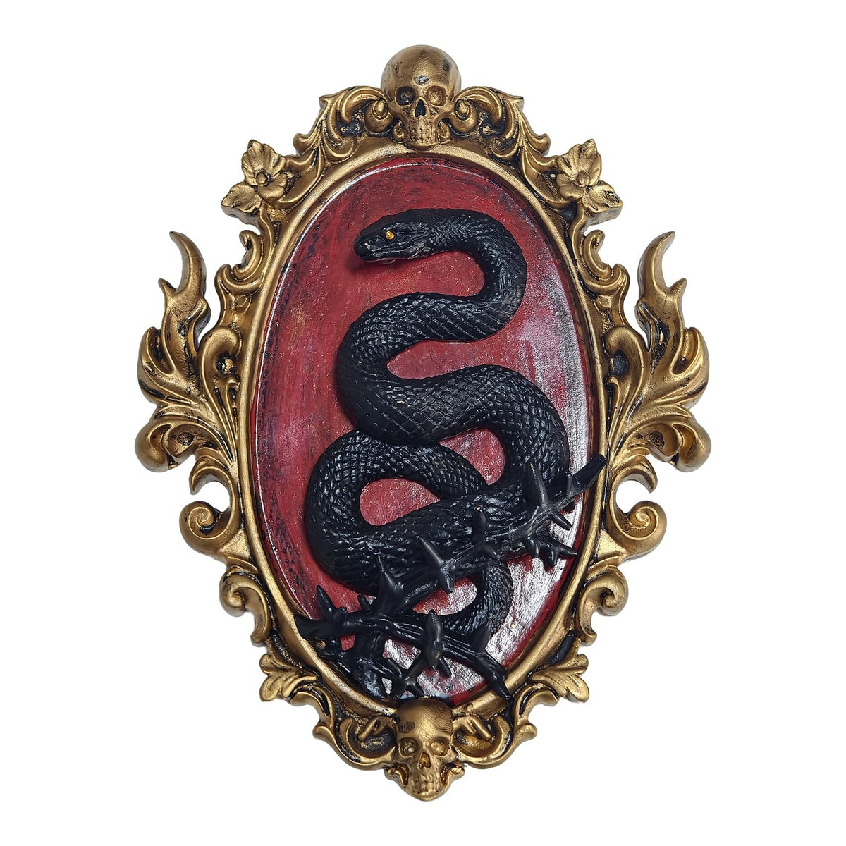 Rabbit Wall Decor with Gold Frame, Baroque Resin Bunny Wall Sculpture