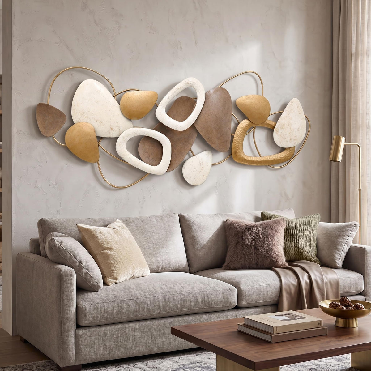 Axioglo 40" Large 3D Metal Wall Decor, Abstract Wall Art for Living Room