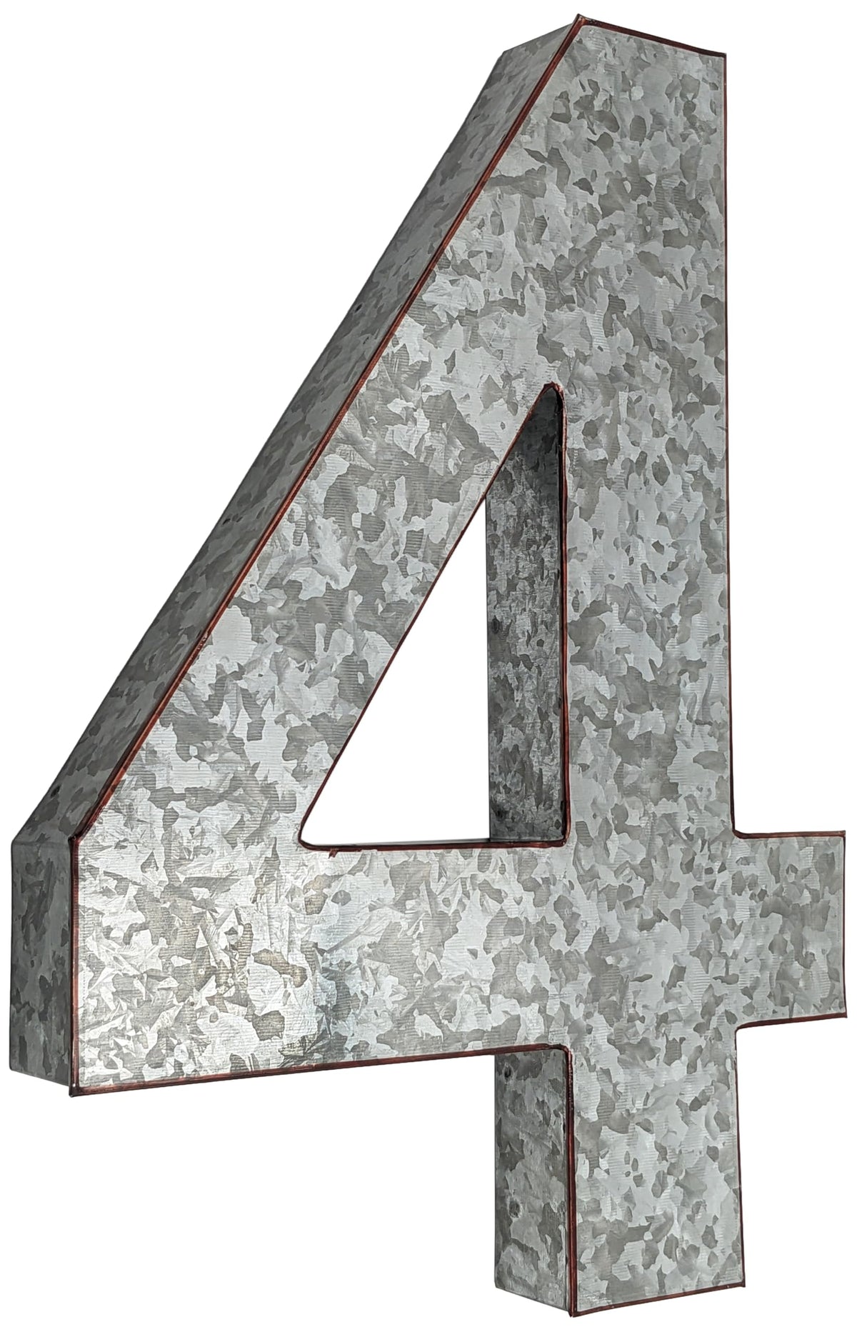 SciencePurchase 20" Metal Letter C Wall Decor, Silver with Rusted Edges, Galvanized Wall Mountable Decoration for Country, Mid-Century, or Farmhouse Themed Room or Event