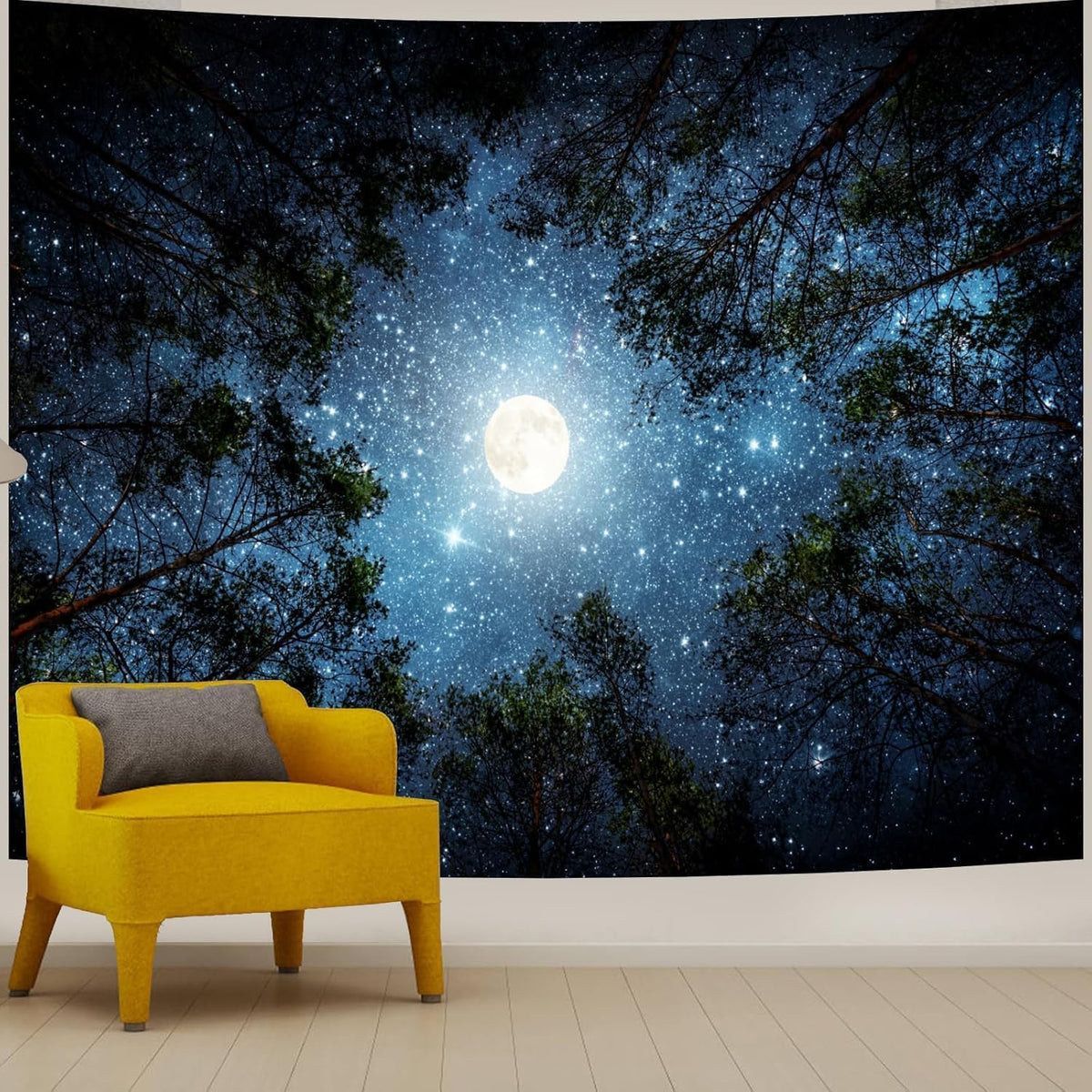 Apdidl Space Ceiling Tapestry for Bedroom, Galaxy Forest Large Wall Hanging