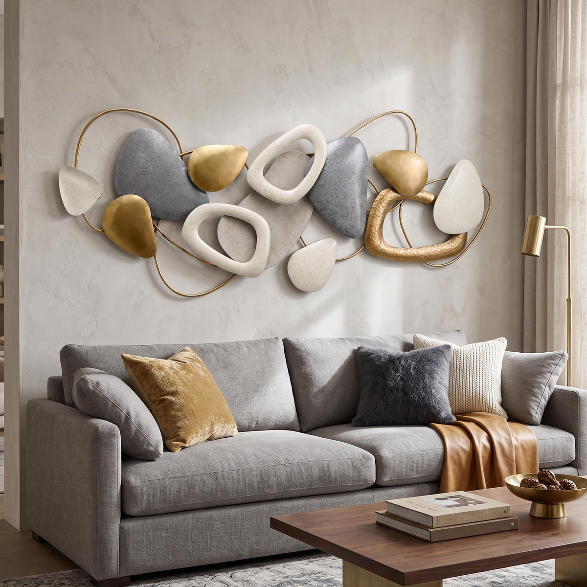 Axioglo 40" Large 3D Metal Wall Decor, Abstract Wall Art for Living Room
