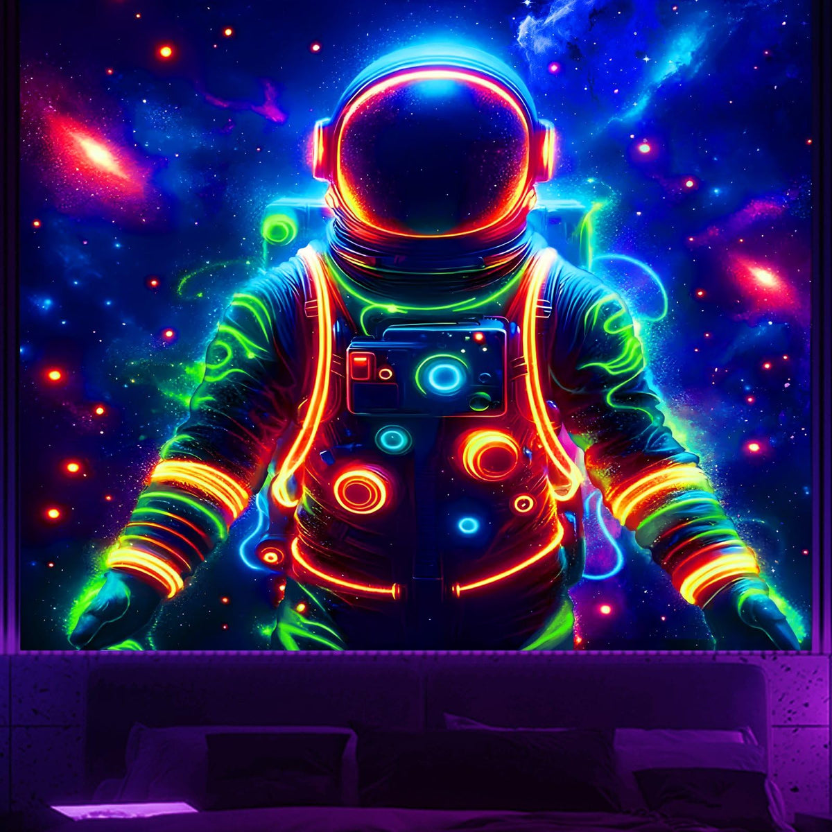 Apdidl Space Ceiling Tapestry for Bedroom, Galaxy Forest Large Wall Hanging
