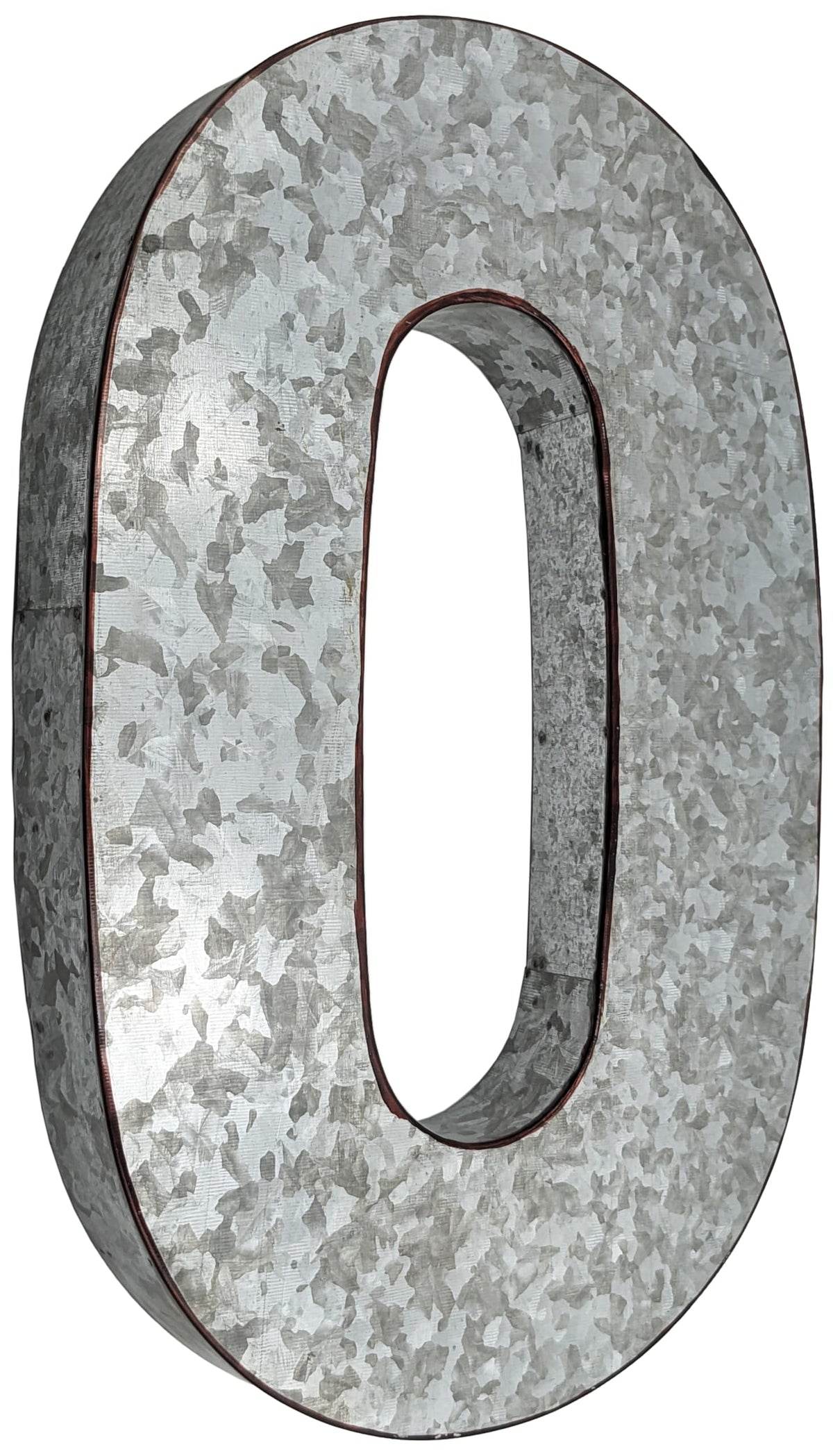 SciencePurchase 20" Metal Letter C Wall Decor, Silver with Rusted Edges, Galvanized Wall Mountable Decoration for Country, Mid-Century, or Farmhouse Themed Room or Event