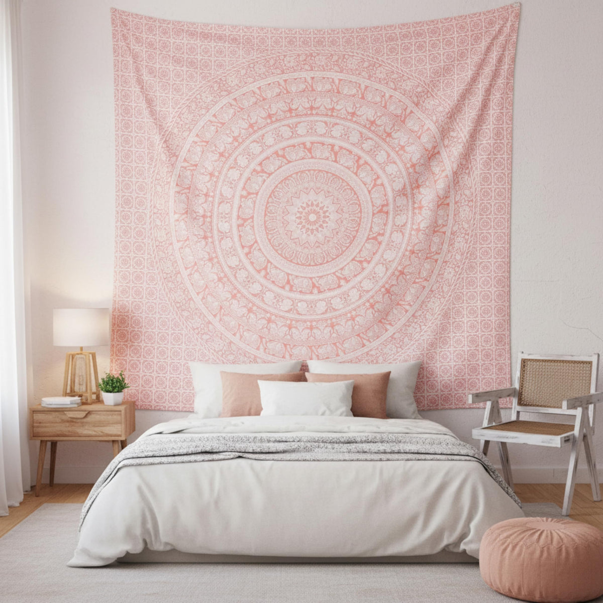 Craft Trade Cotton Mandala Tapestry, Indian Wall Hanging Decor, 50x60 In