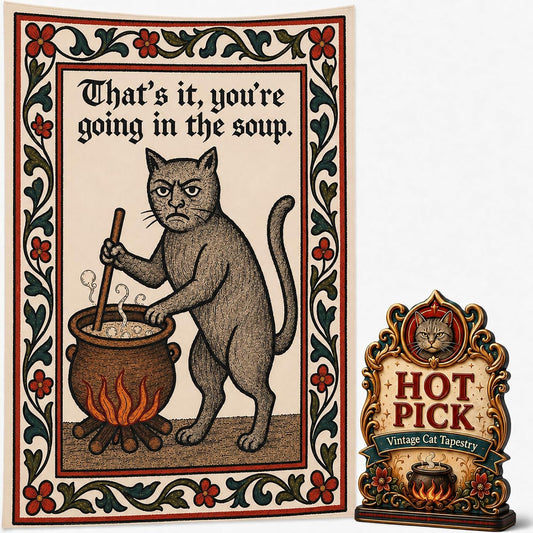 BQFLY Wall Decor Tapestry Whimsical for Bedroom Vintage Art Hanging Tapestries Funny Cat Medieval Halloween Blanket Quirky Home Anime Gothic Oversized Vertical Hallway Ceiling 40 X 60 Inches