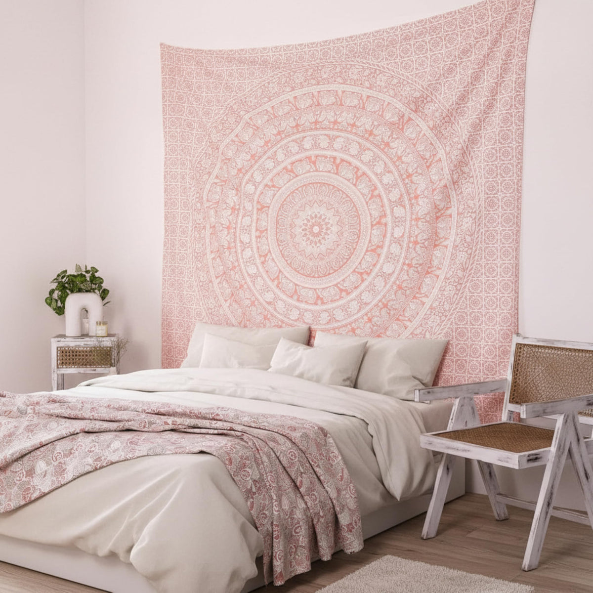 Craft Trade Cotton Mandala Tapestry, Indian Wall Hanging Decor, 50x60 In