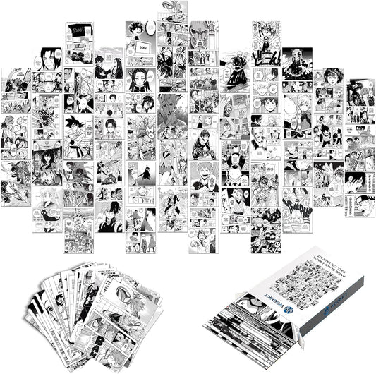 WOONKIT Anime Posters Pack - 50PCS 4X6 INCH MHA Anime Wall Collage Kit for Bedroom Wall, Dorm Decor, Teen Room Aesthetic